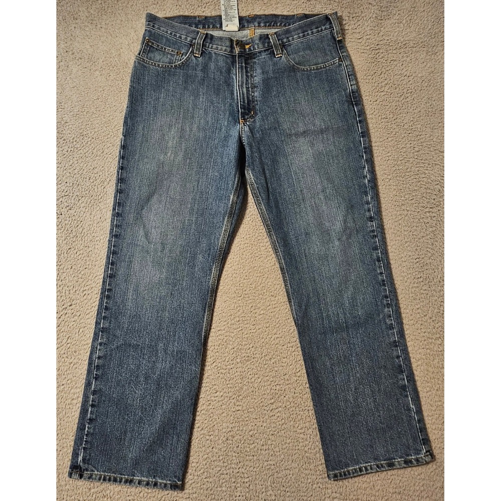 Carhartt Relaxed Fit Blue Denim Jeans Mens 36x30 Medium Wash 101483-980